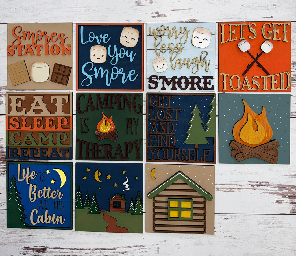 Camping Cabin S'Mores Interchangeable Tile Collection:  (Individual Tiles $10/each)