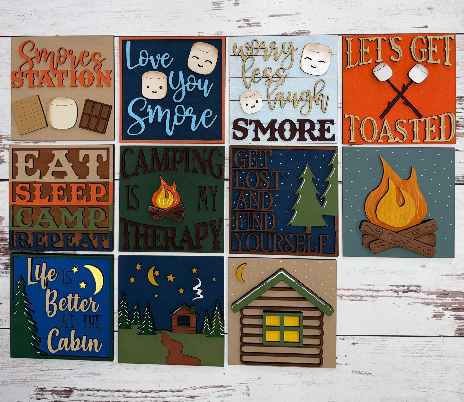 Camping Cabin S'Mores Interchangeable Tile Collection:  (Individual Tiles $10/each)