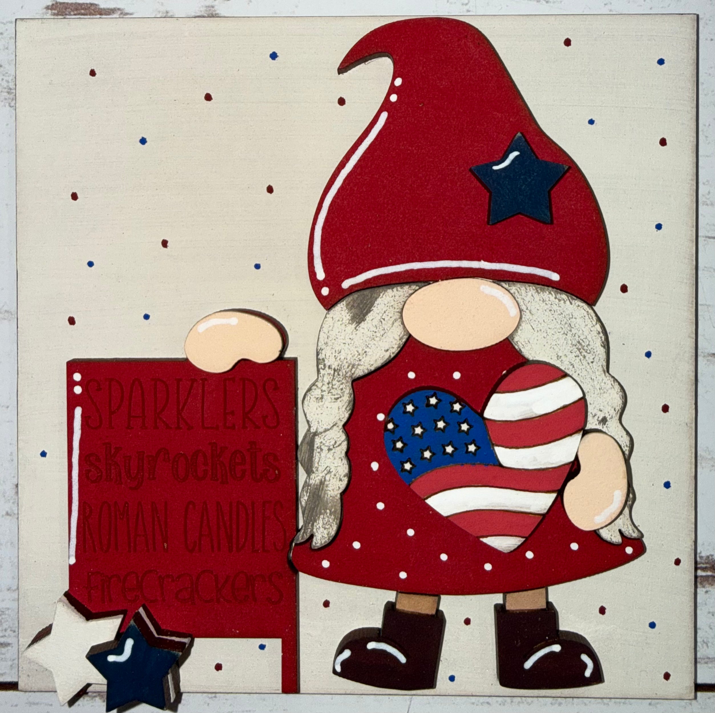 4th of July Gnome Interchangeable Tile Collection (Single Tiles $10/each)