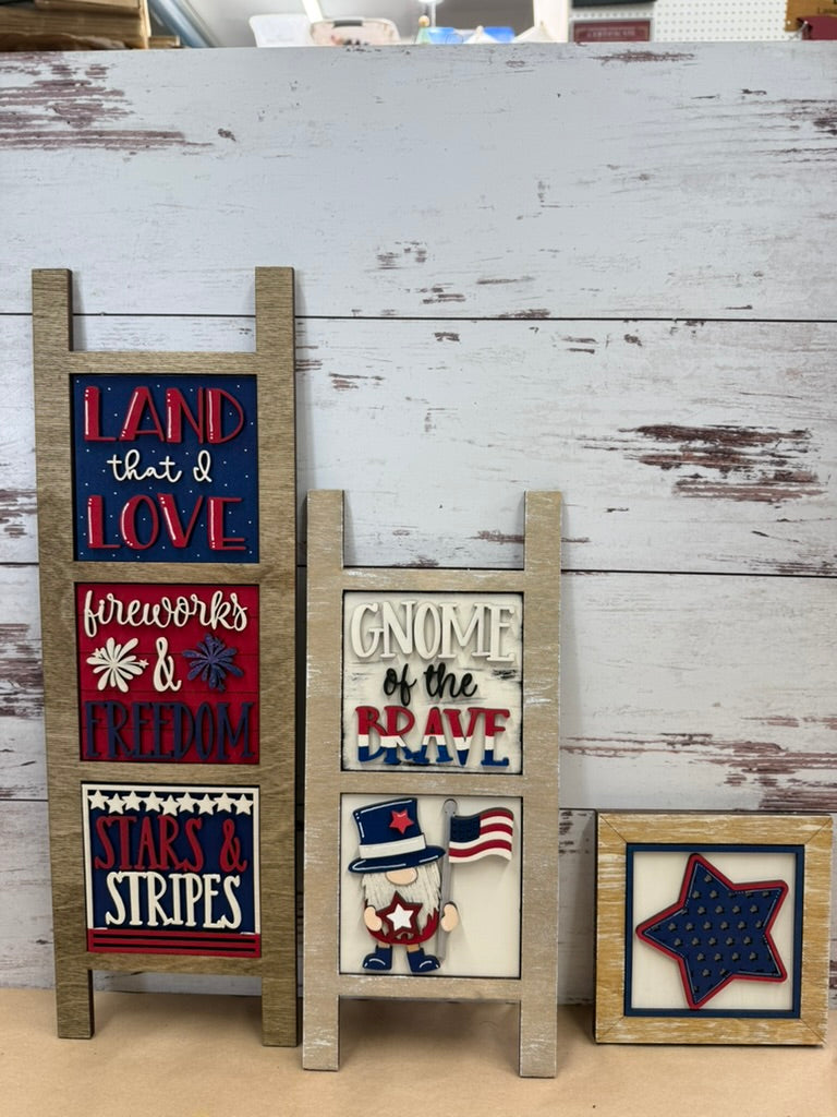 4th of July Gnome Interchangeable Tile Collection (Single Tiles $10/each)