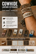 Cowhide Wristlet Keychain