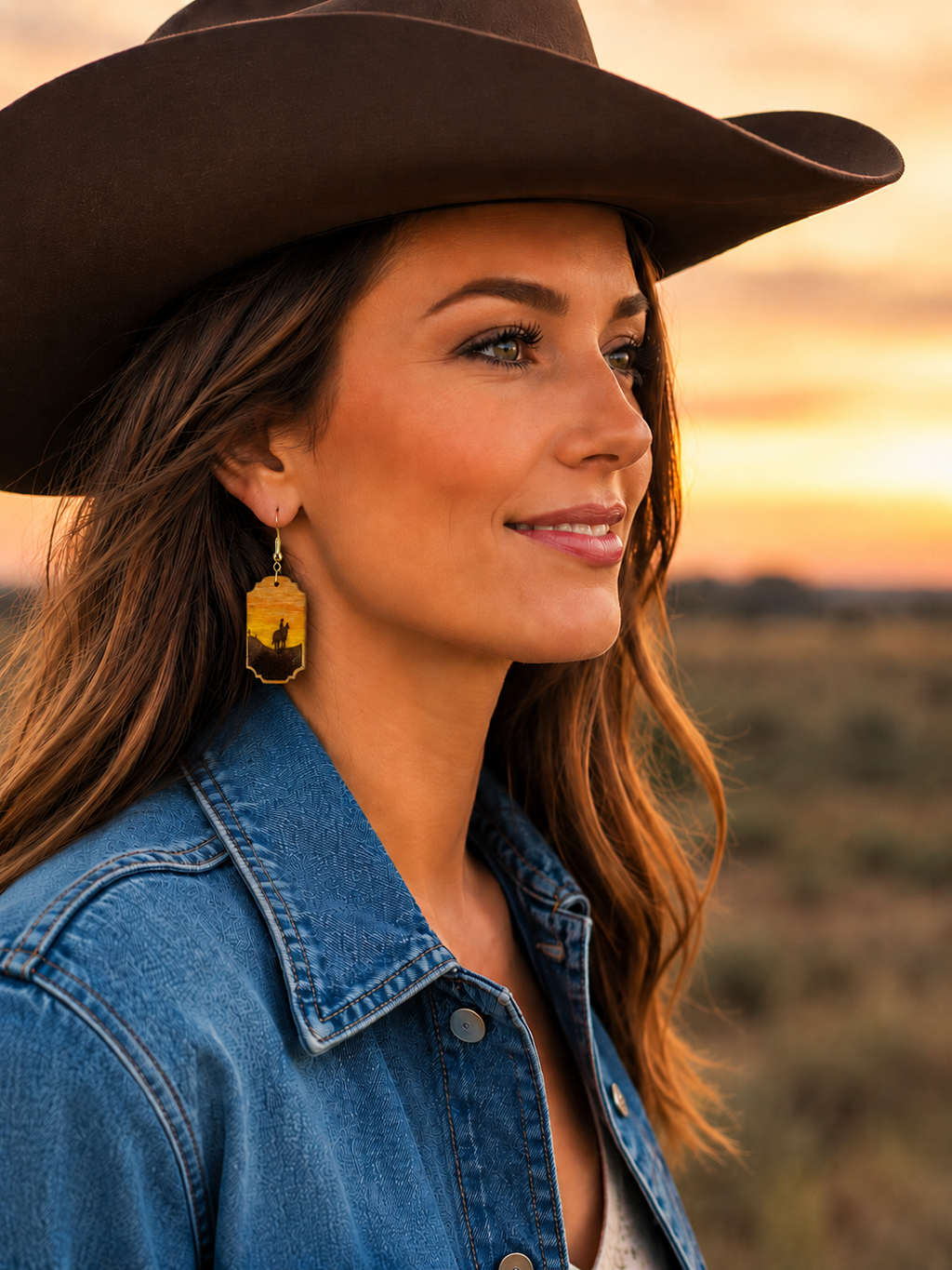 Cowboy Sunset Silhouette earrings