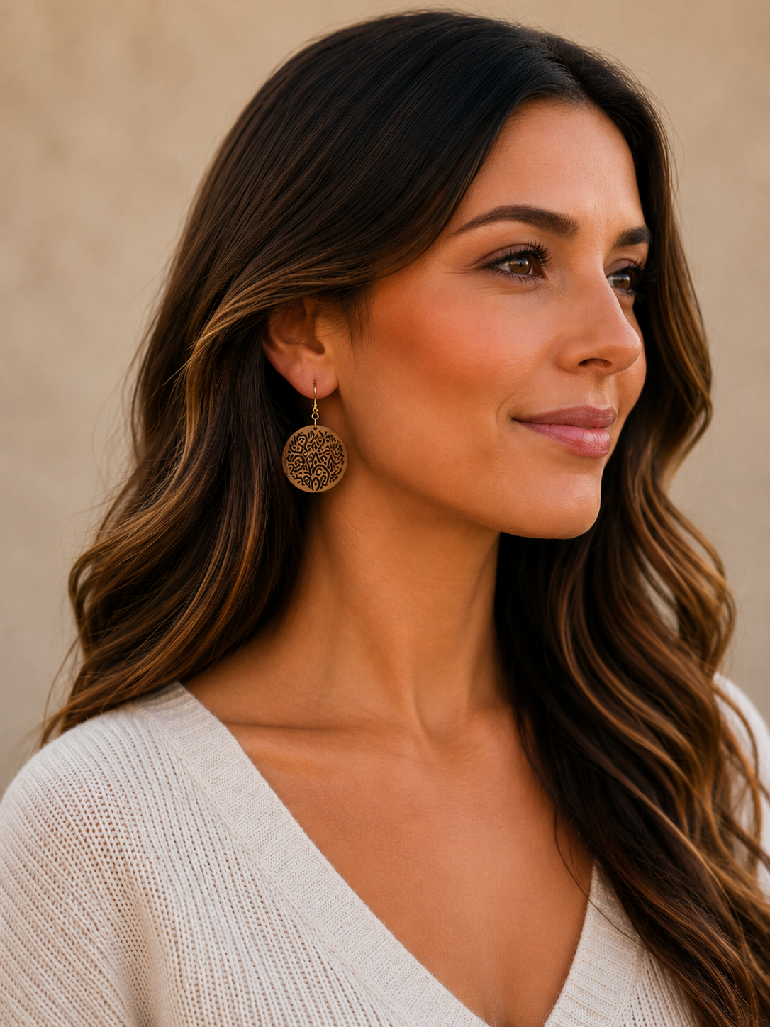 Swirly Heart Round earring