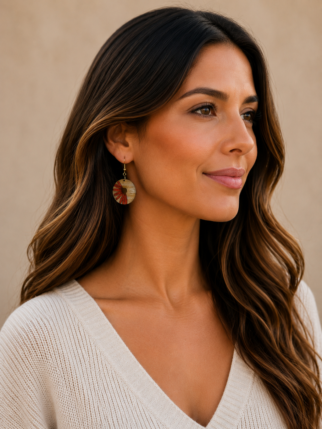 Daisy round dangle earrings