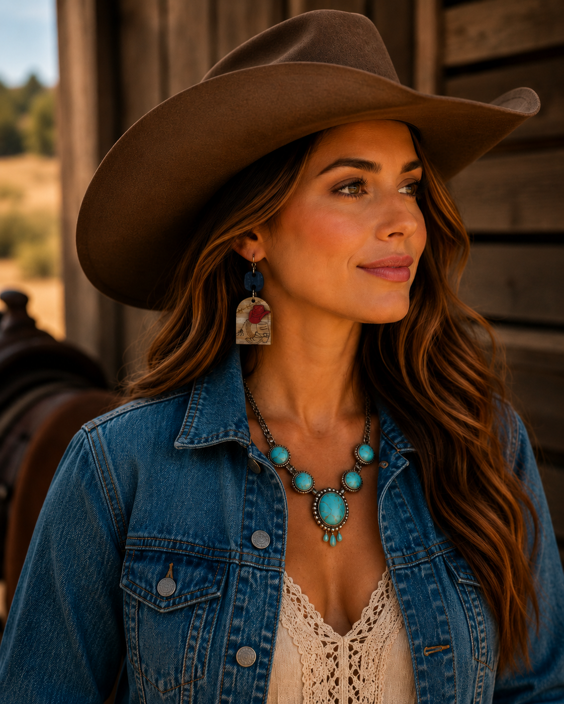 Cowgirl Hat dangle earrings