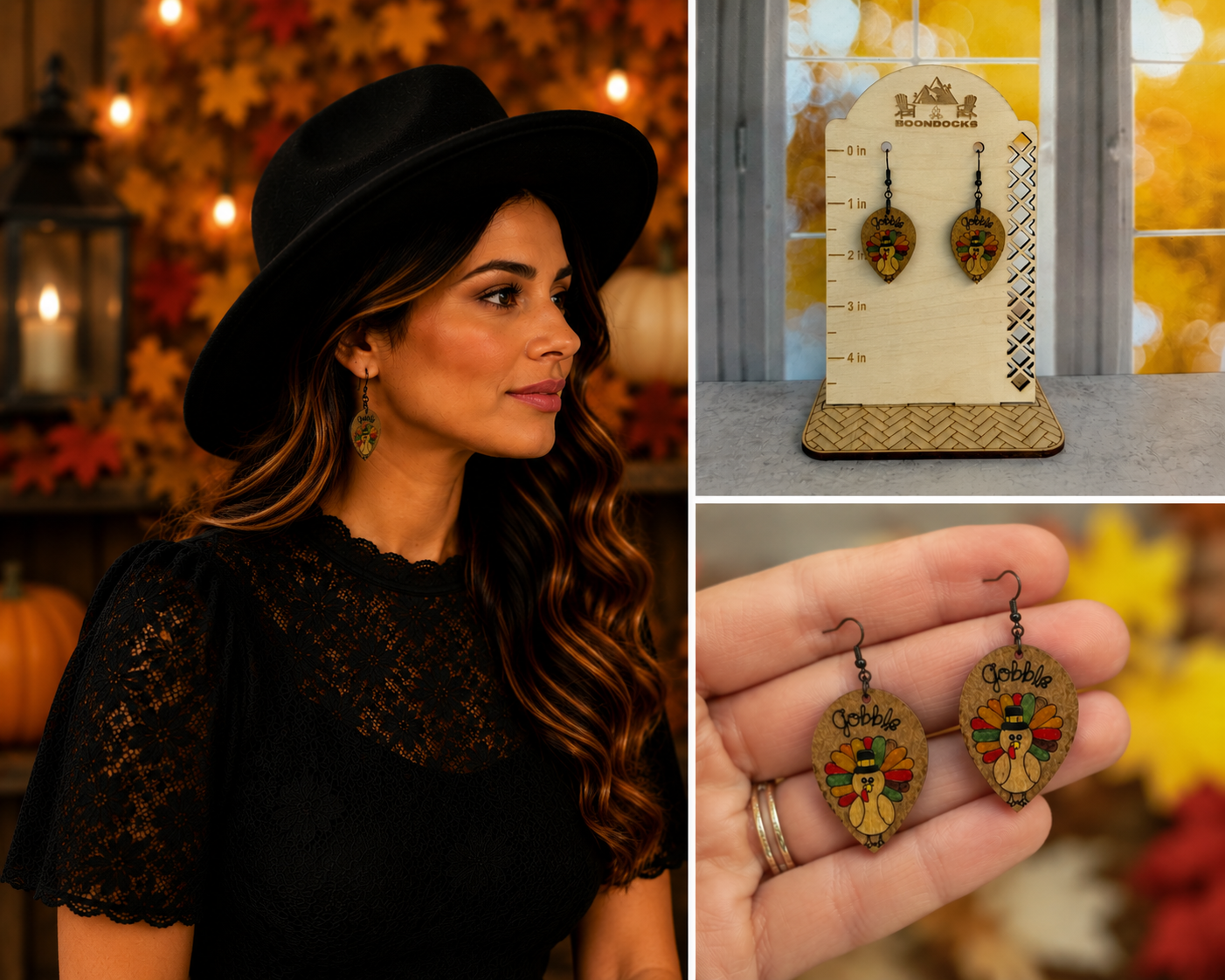 Gobble 'Til You Wobble Thanksgiving Earrings