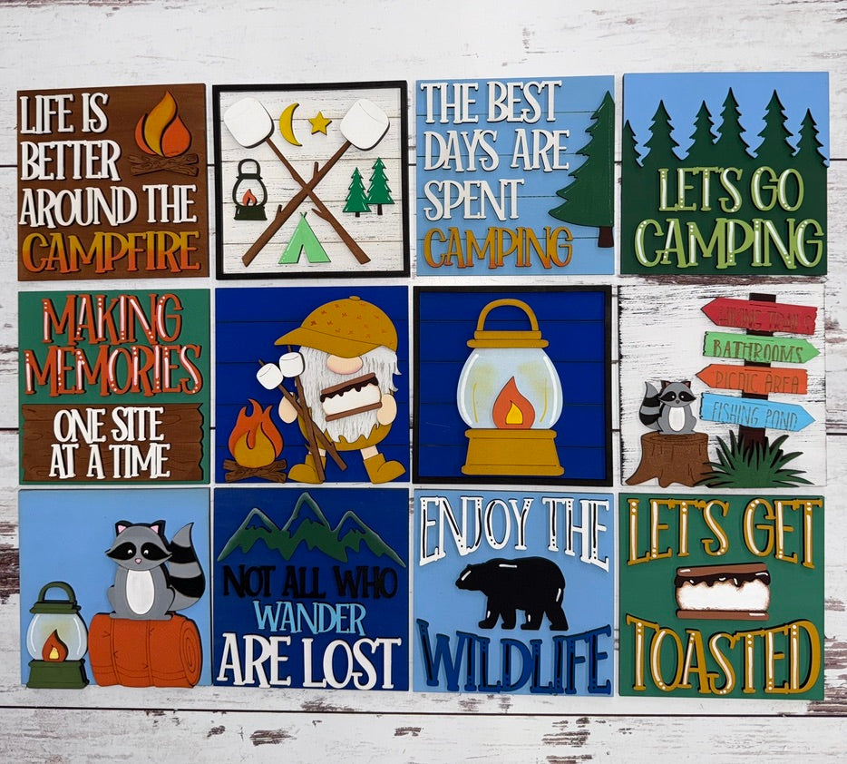 Camping Adventure Interchangeable Tile Collection (Individual Tiles $10/each)