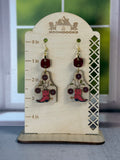 Handcrafted floral boot cow tag shaped dangle earrings — Boondocks LLC western jewelry