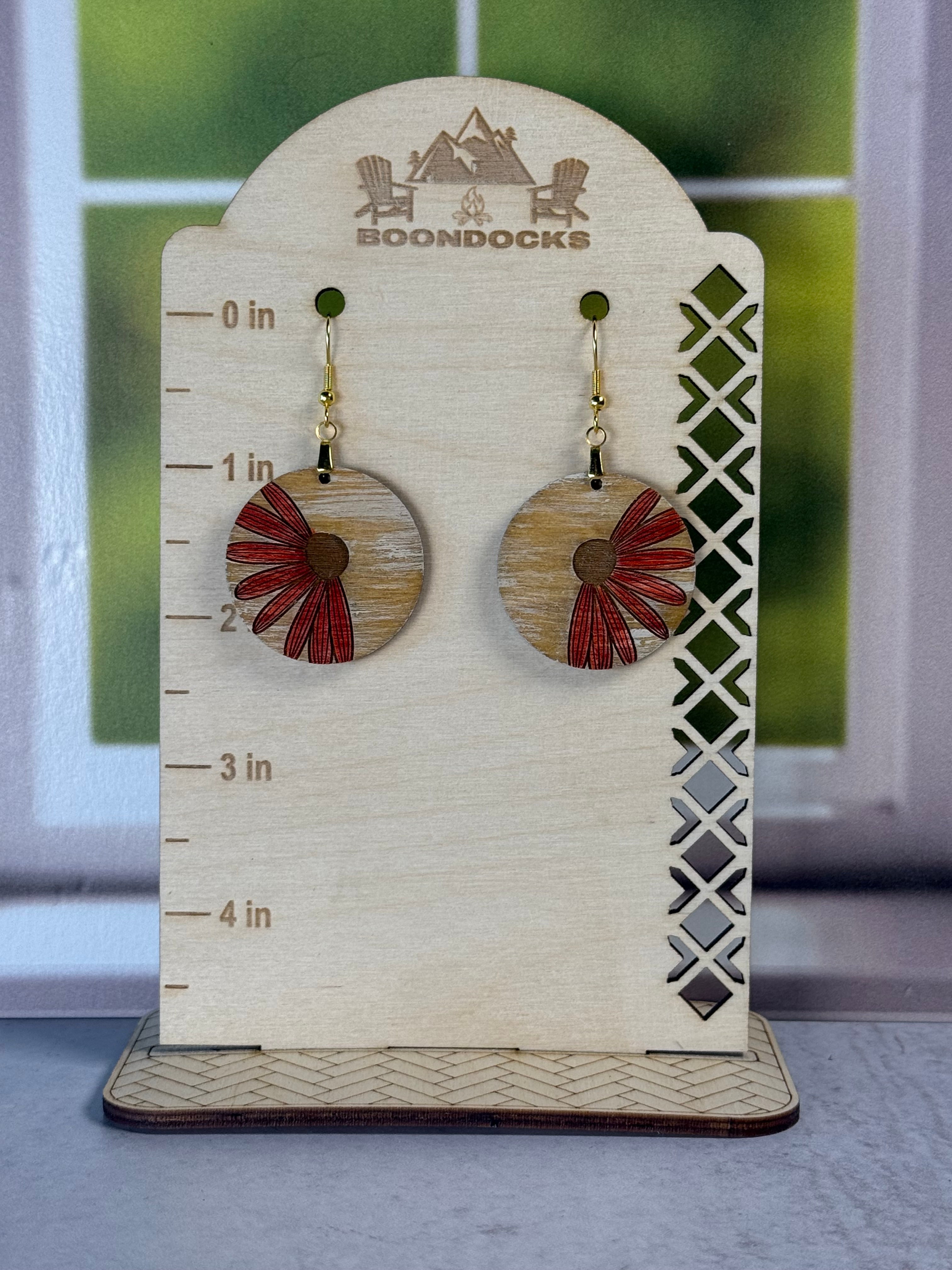 Daisy round dangle earrings