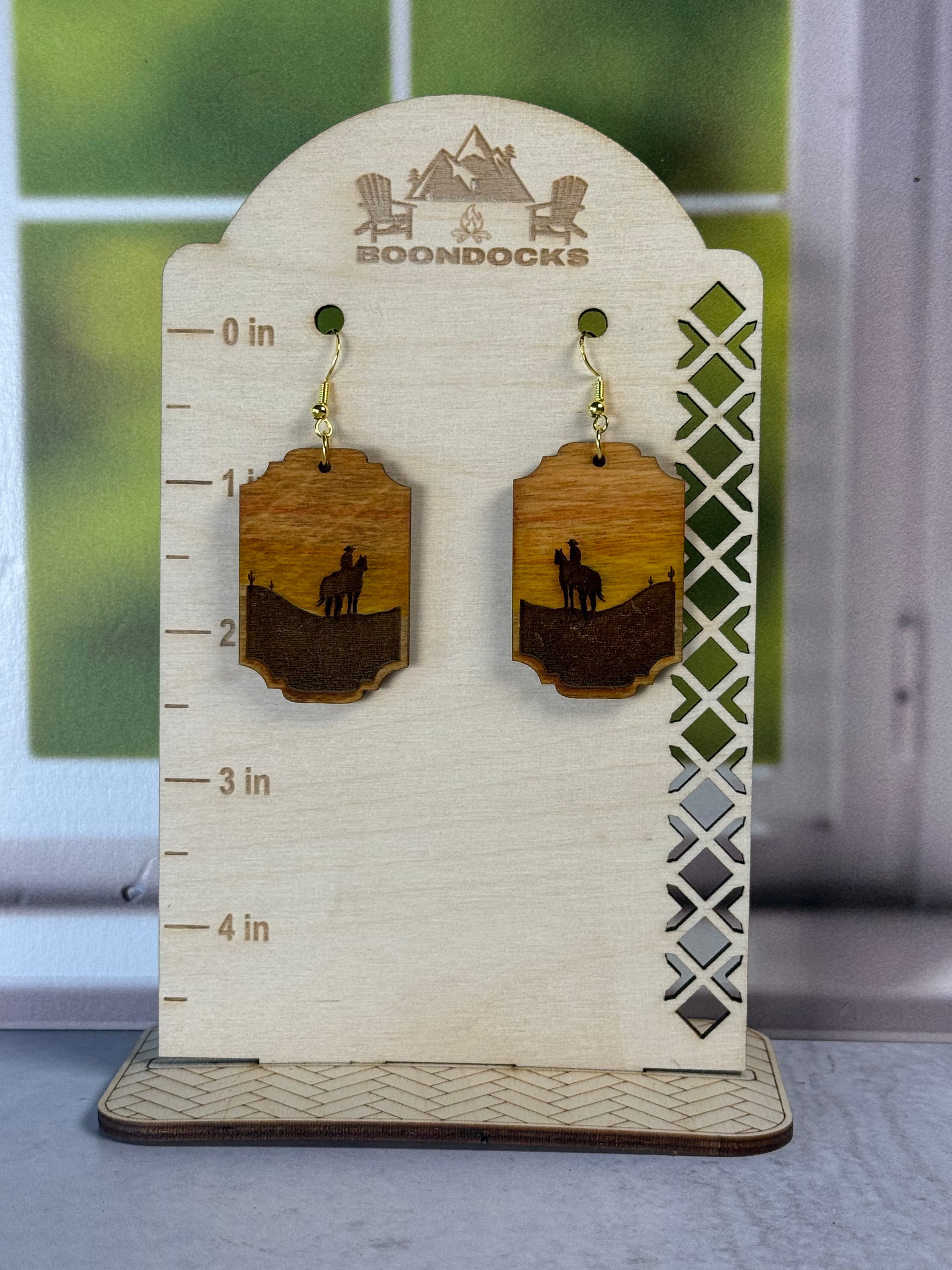 Cowboy Sunset Silhouette earrings