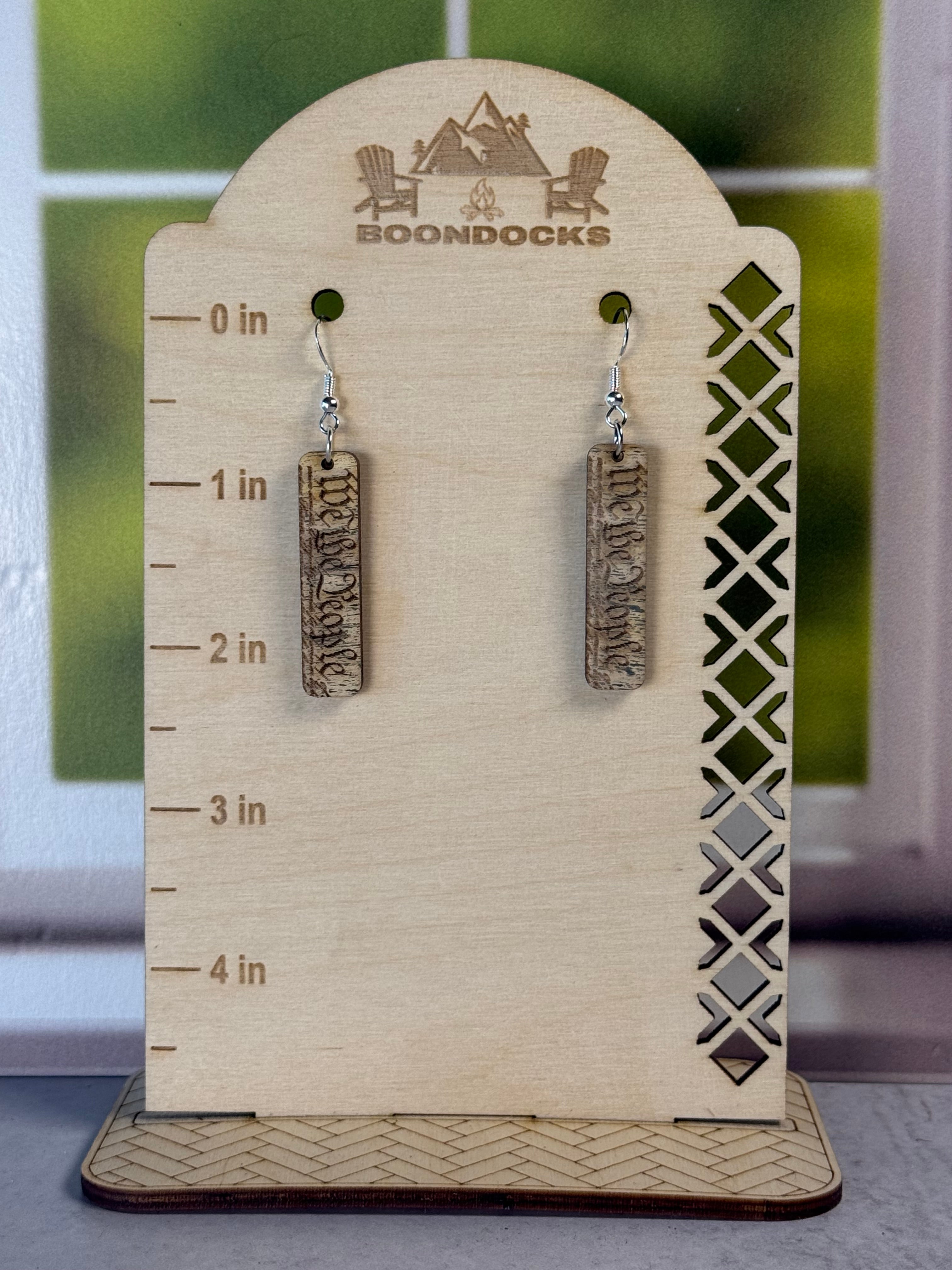 We The People Bar Earrings