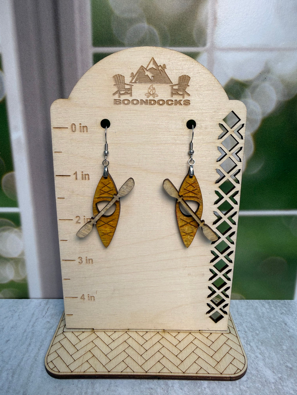 Handcrafted canoe dangle earrings — Boondocks LLC outdoor western jewelry