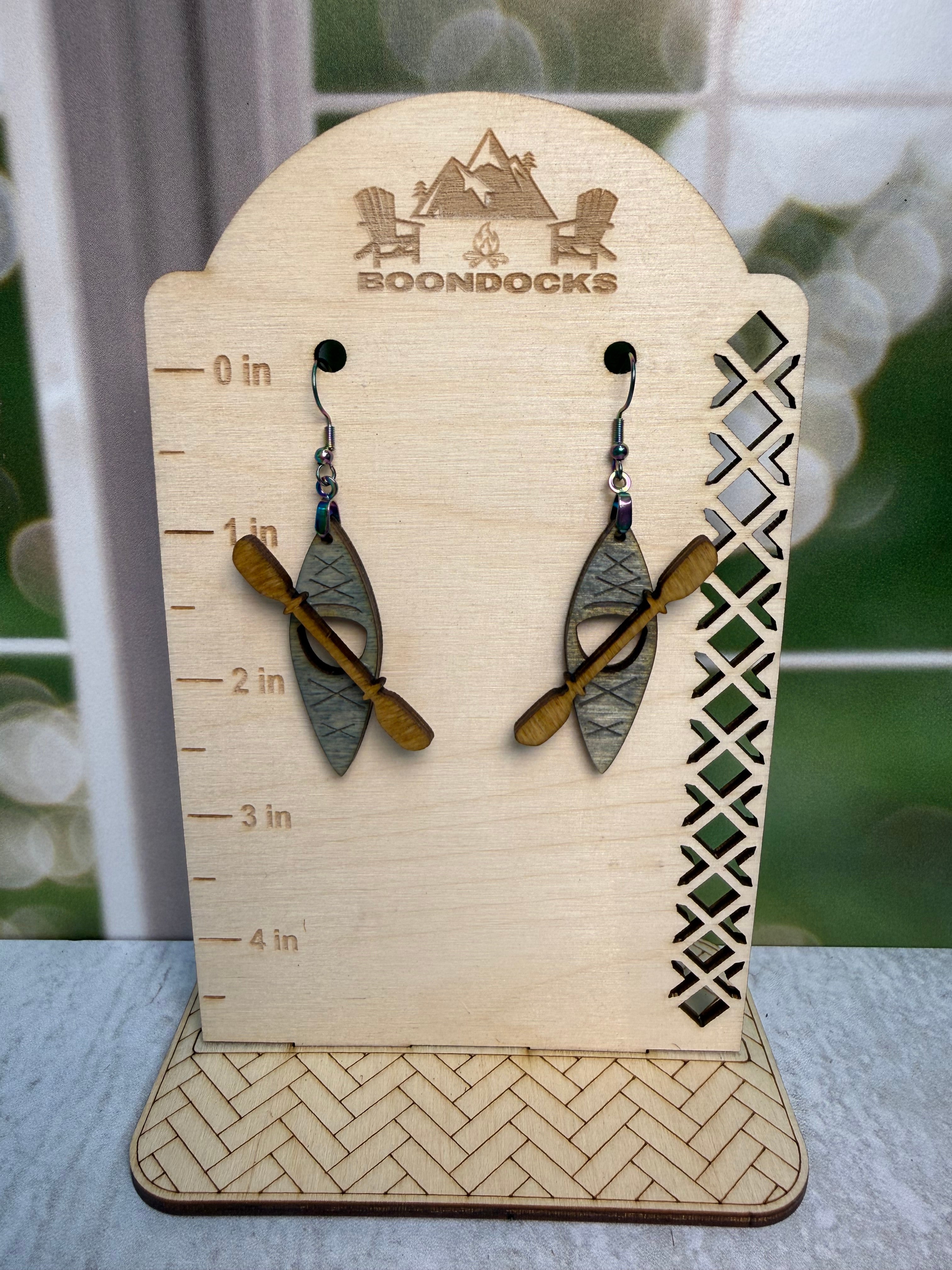 Handcrafted canoe dangle earrings — Boondocks LLC outdoor western jewelry