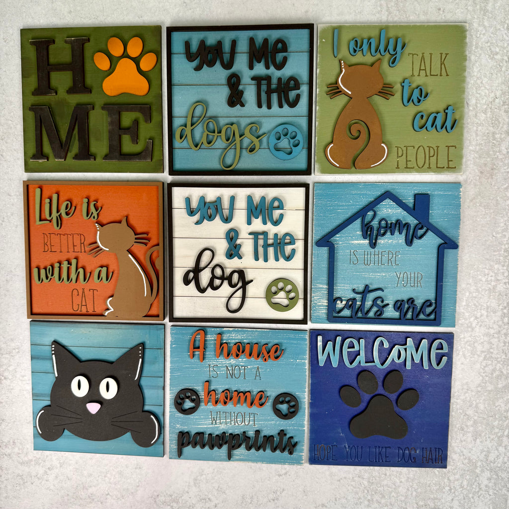 Cat Dog Love Interchangeable Tile Collection:  Individual Tiles $10/each