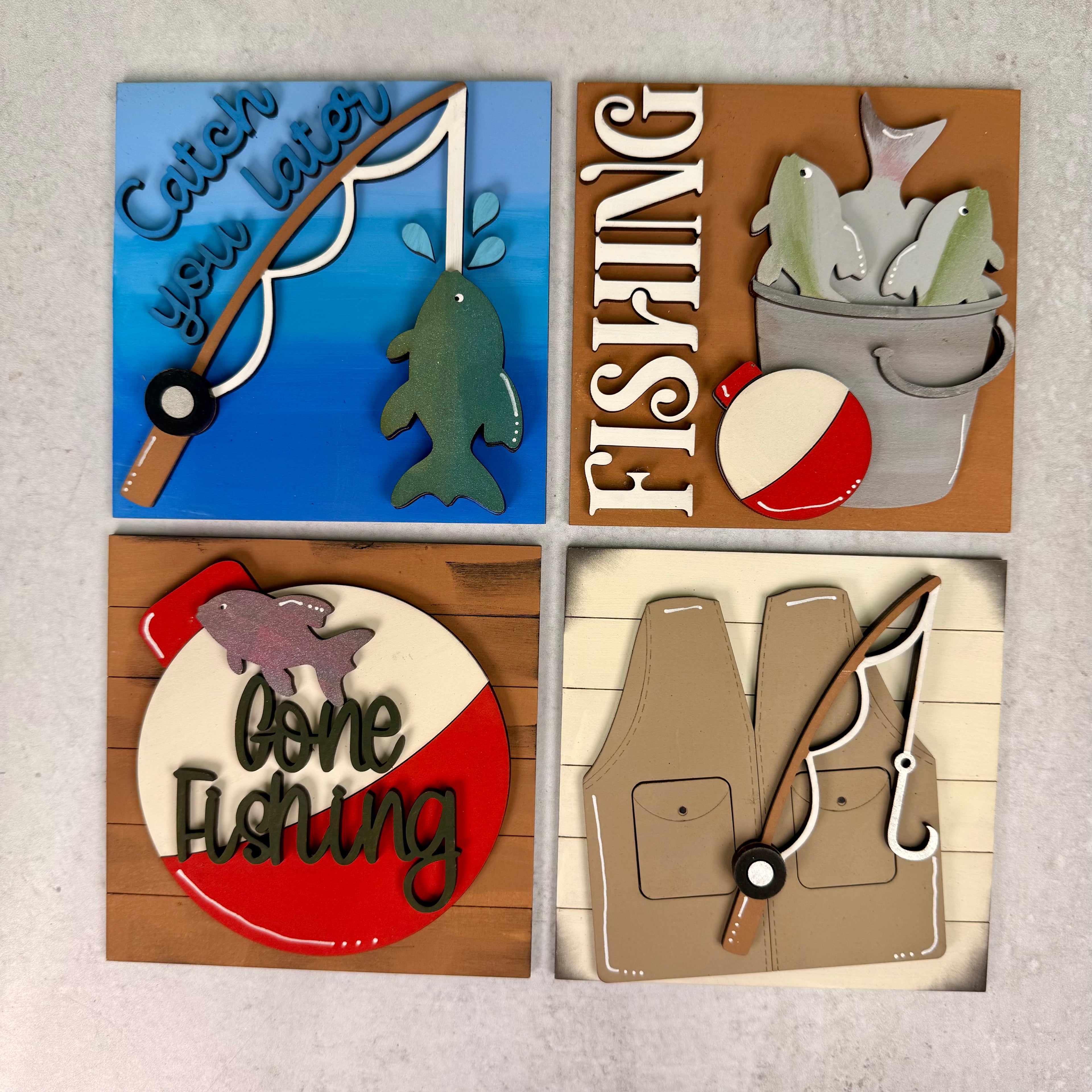 Fishing Interchangeable Tile Collection:  Tiles $10/each