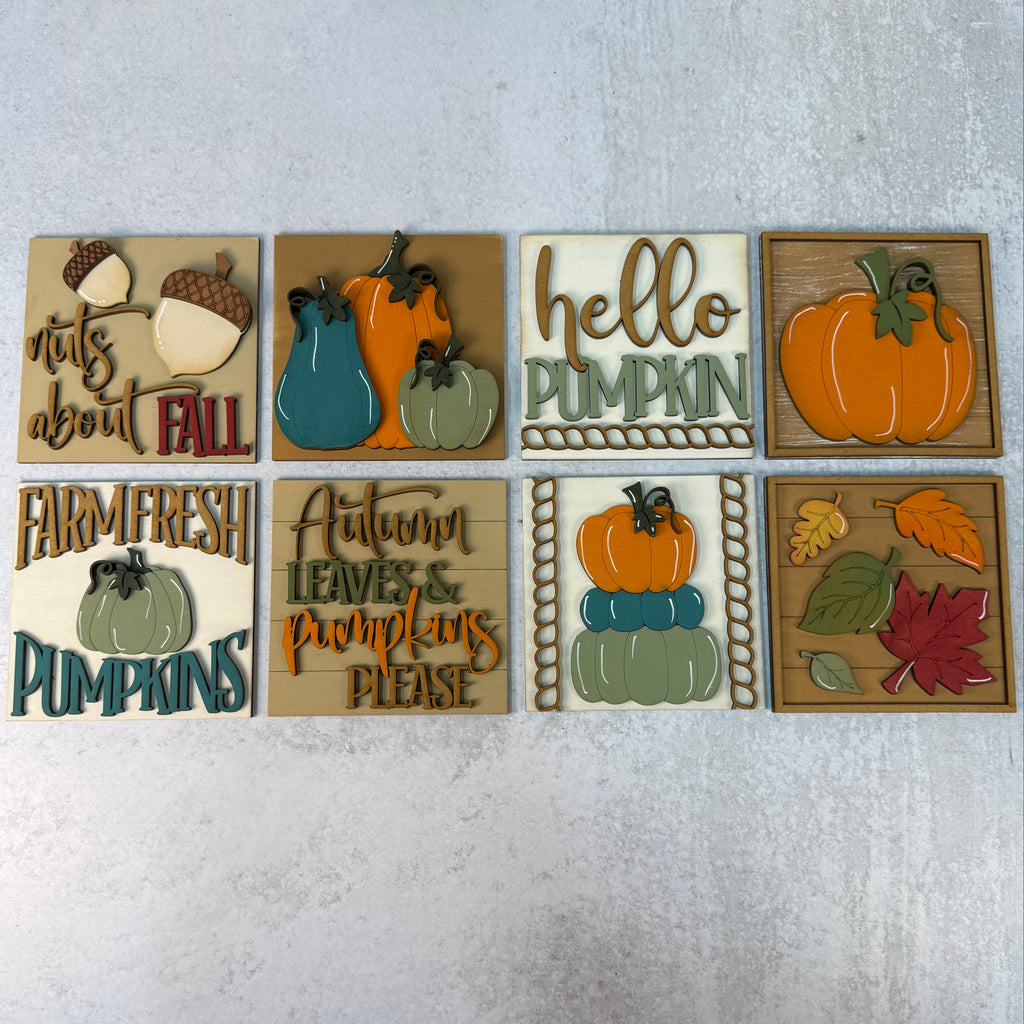 Autumn Pumpkins Please Interchangeable Tile Collection:  $10/tile