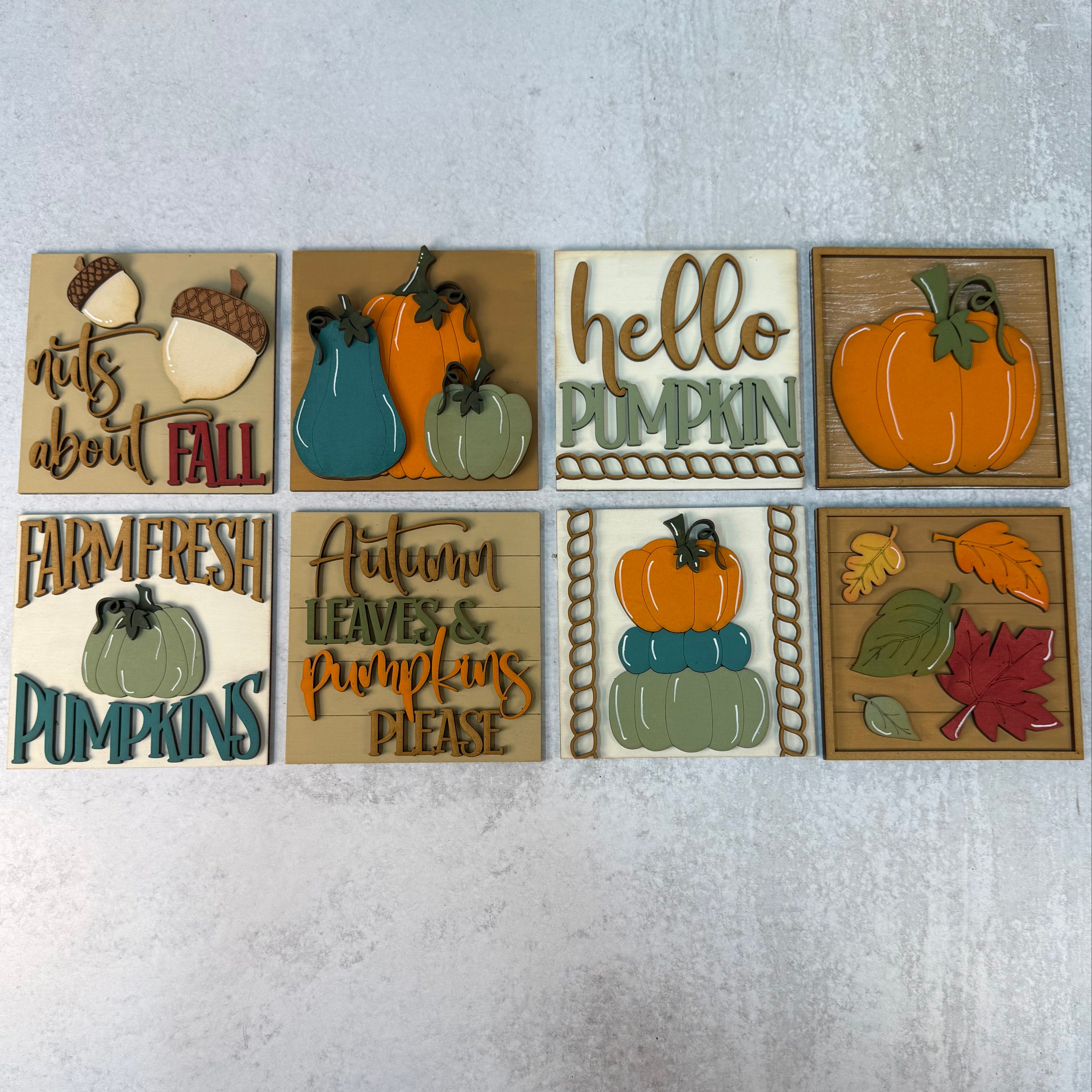 Autumn Pumpkins Please Interchangeable Tile Collection:  $10/tile