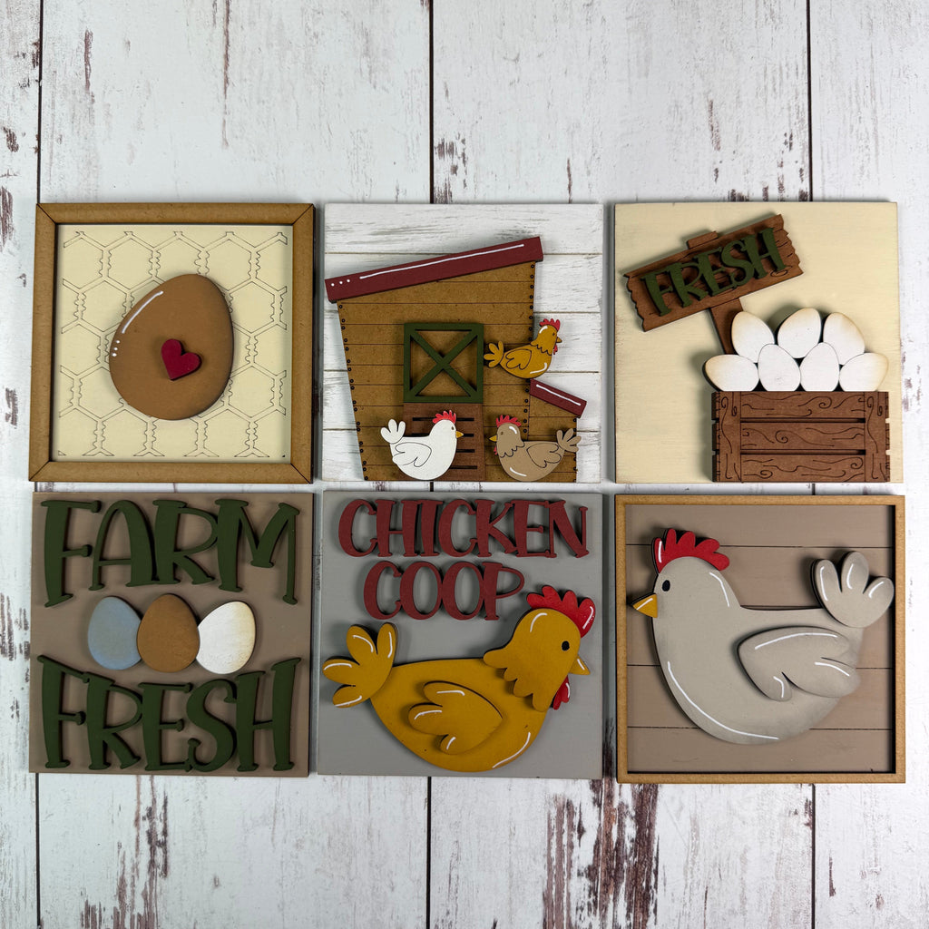 Chicken Interchangeable Tile Collection:  $10/each