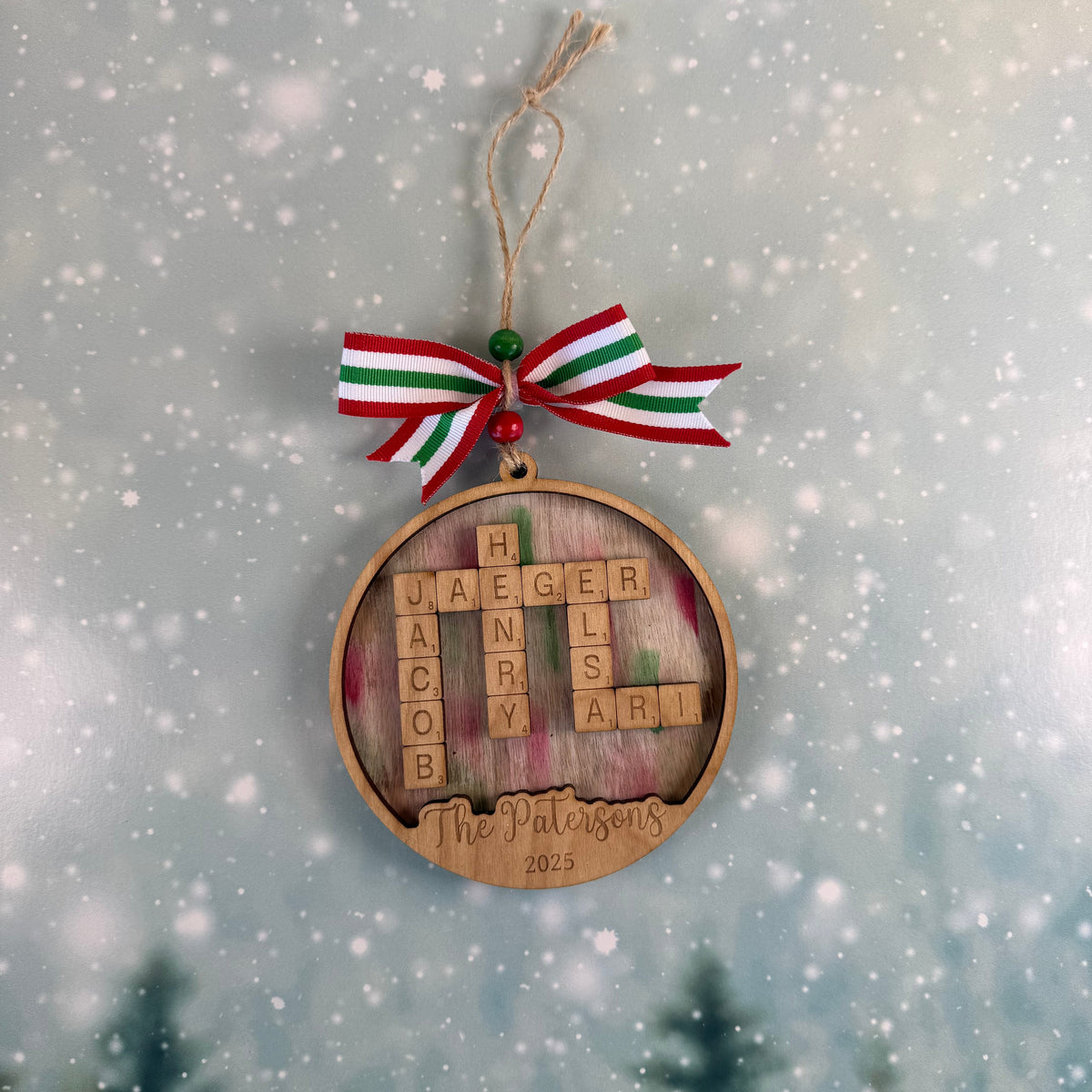 Personalized Family Tile Name Ornament
