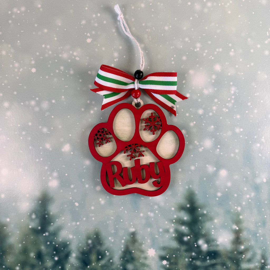Personalized Dog Paw Ornament