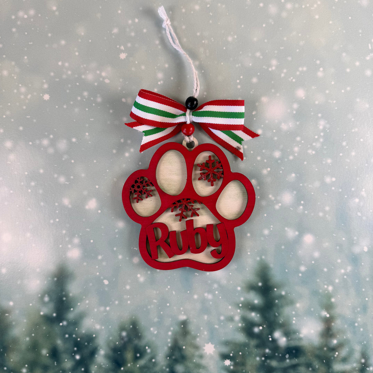 Personalized Dog Paw Ornament