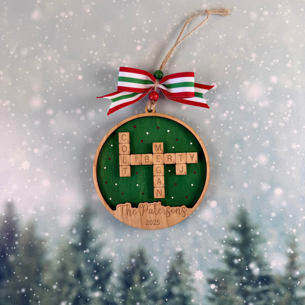 Personalized Family Tile Name Ornament
