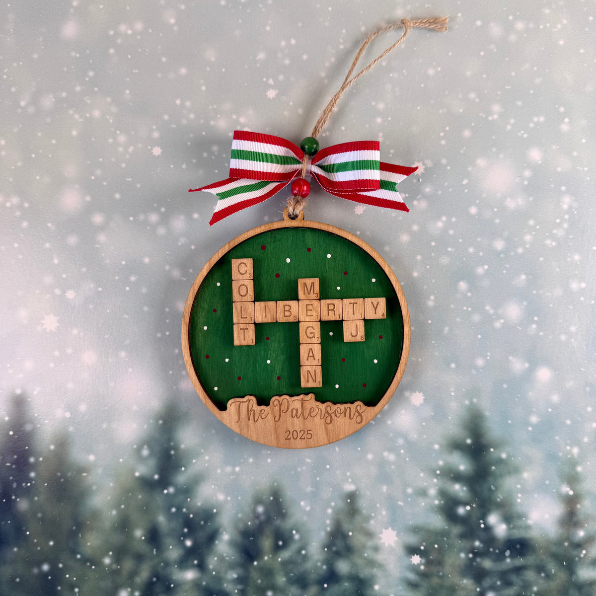 Personalized Family Tile Name Ornament