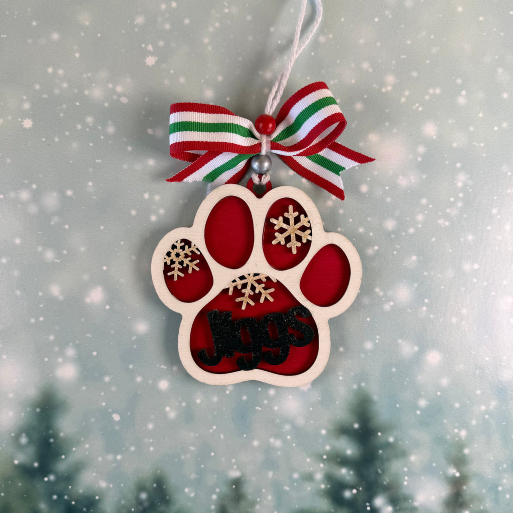 Personalized Dog Paw Ornament