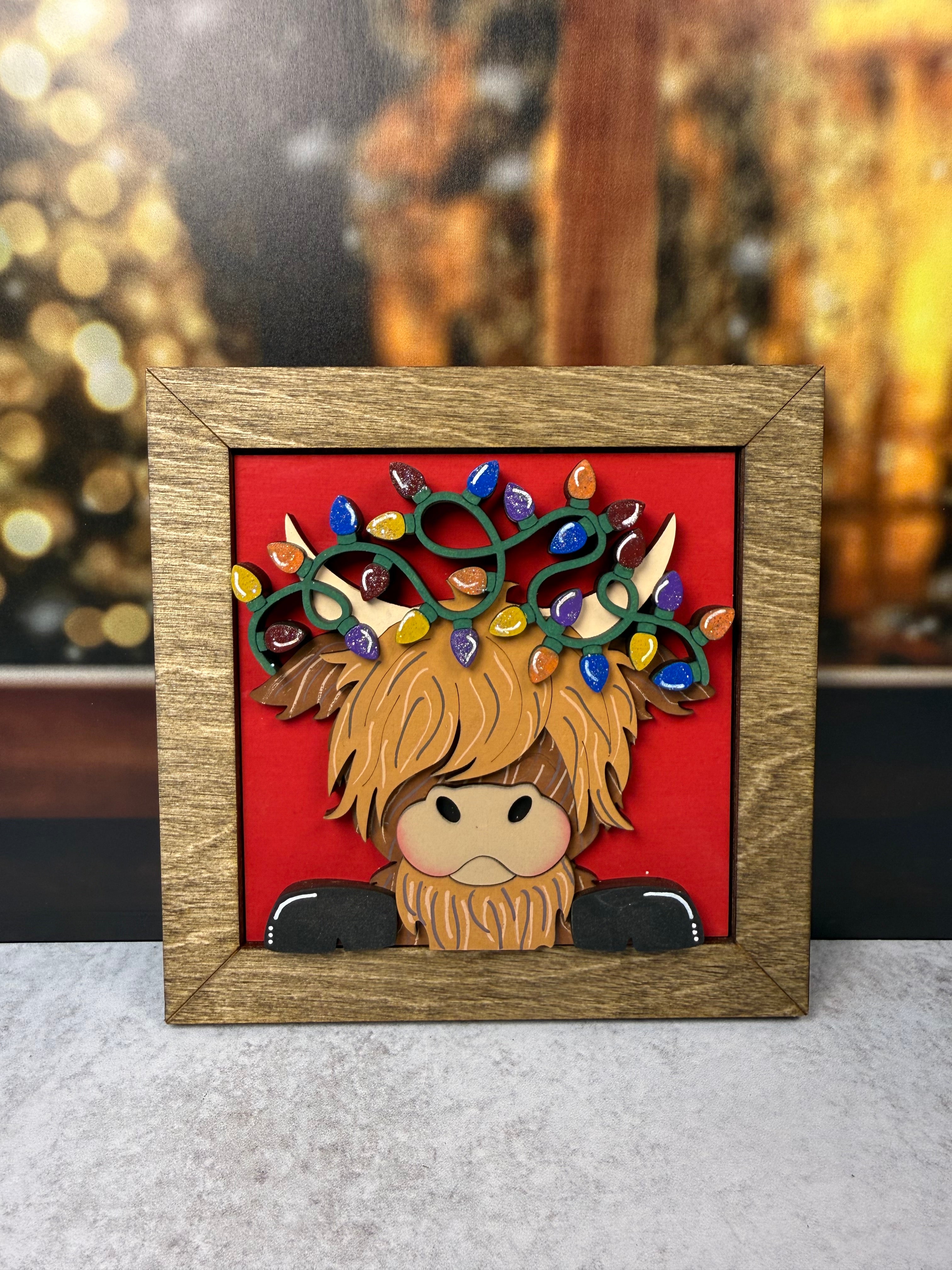 Highland Cow Christmas Interchangeable Tile Collection:  $10/tile