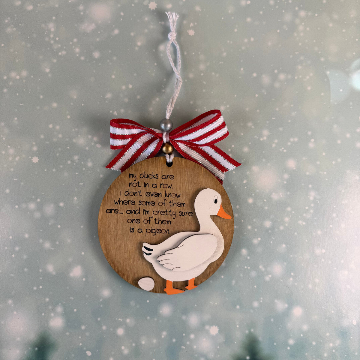 Ducks Are Not in a Row Ornament