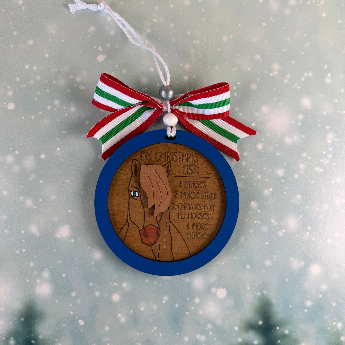 Horse Christmas Wish List Ornament