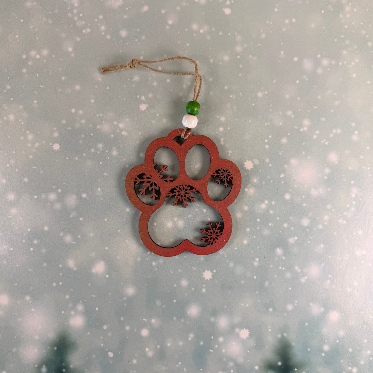 Dog Paw Snowflake Ornament
