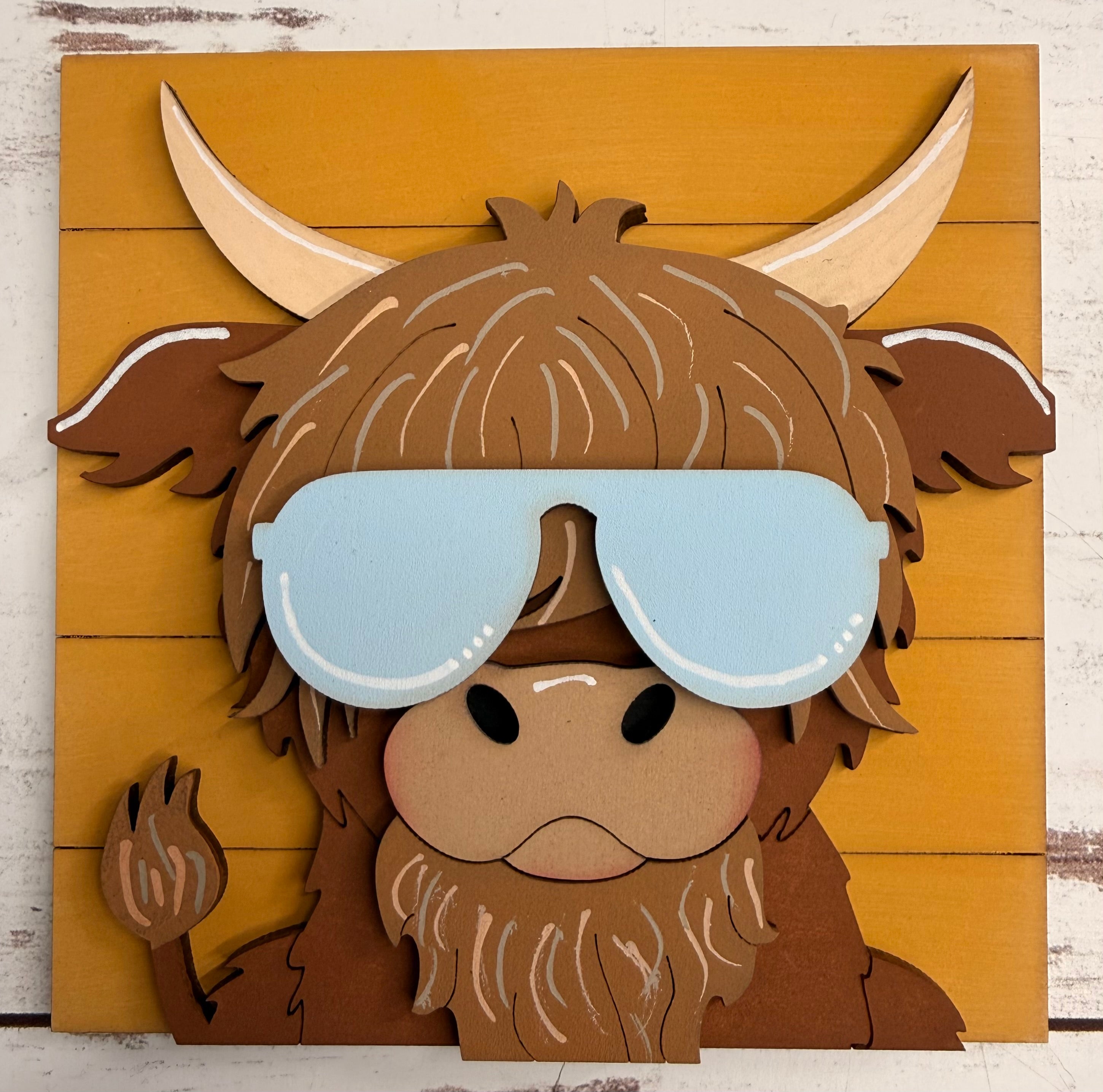 ☀️ Summer Highland Cow Interchangeable Tile Collection:  Single Tiles ($10/ea)