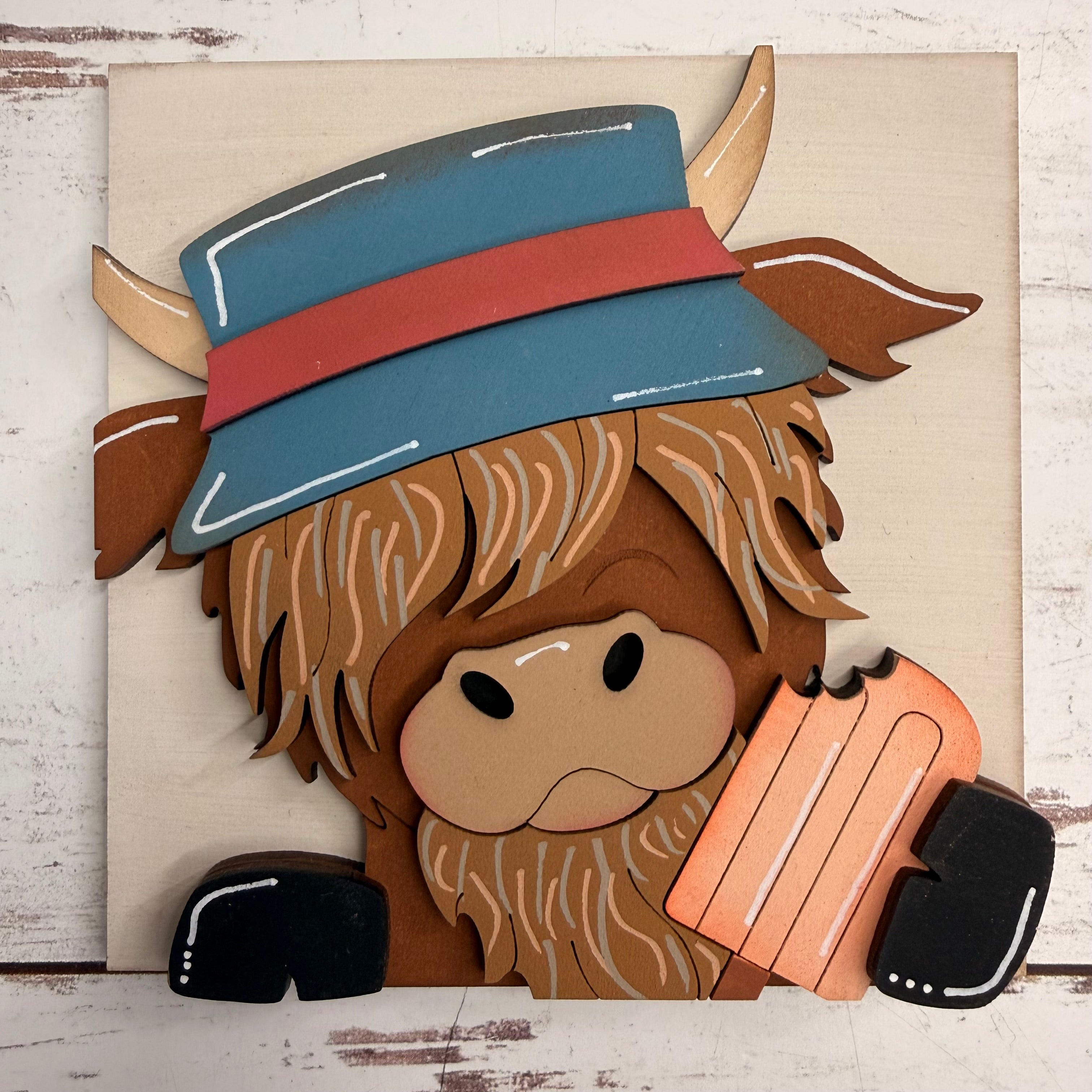 ☀️ Summer Highland Cow Interchangeable Tile Collection:  Single Tiles ($10/ea)